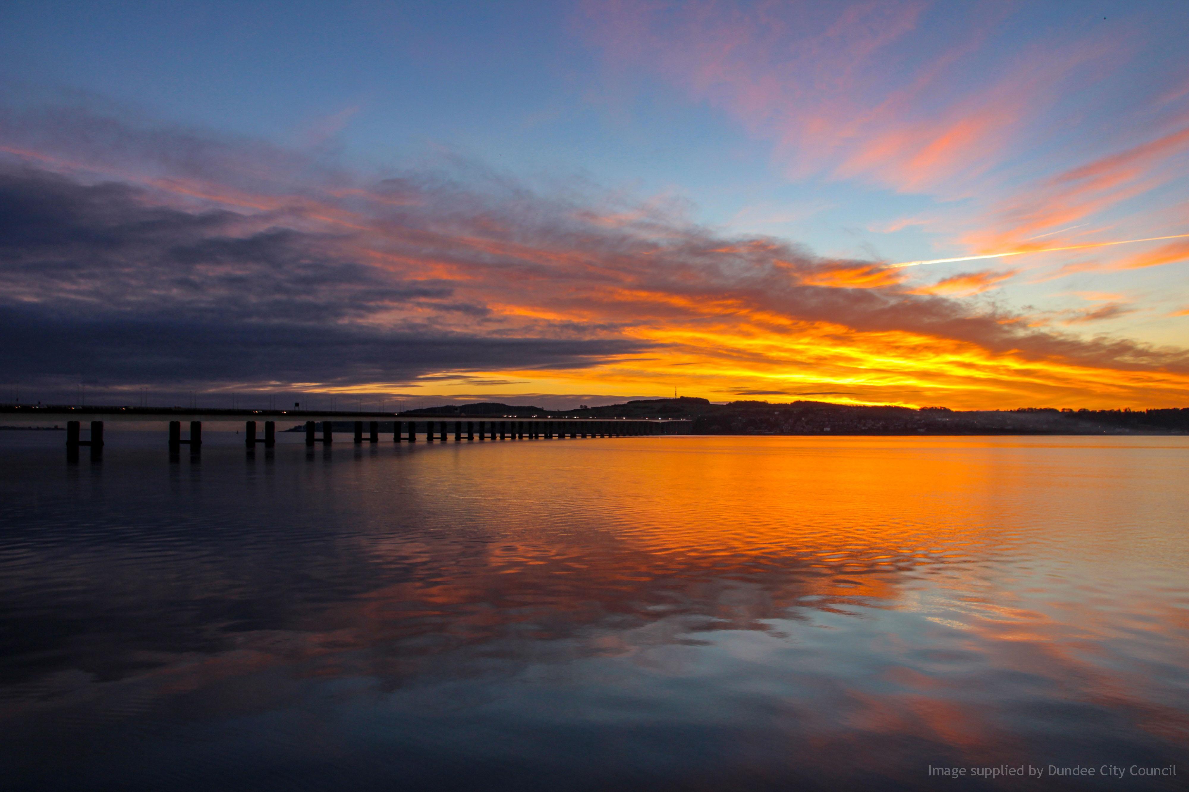 Tay bridge at sunset